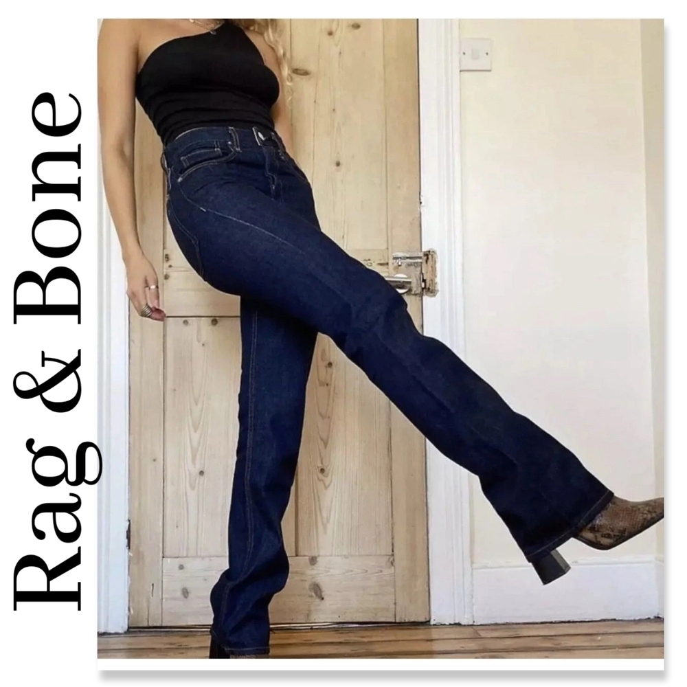 Rag & Bone Maya Japanese Rinse Boot Cut High Rise Jeans
